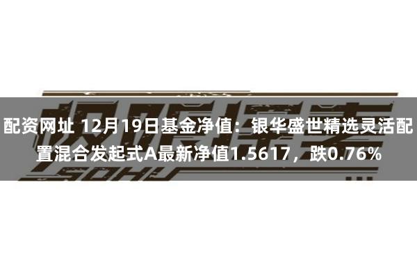 配资网址 12月19日基金净值：银华盛世精选灵活配置混合发起式A最新净值1.5617，跌0.76%